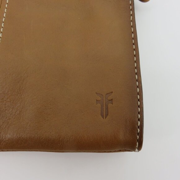 Frye Brown Leather Ring Flap Front Crossbody Handbag Purse Bag Removable Strap - Picture 7 of 9